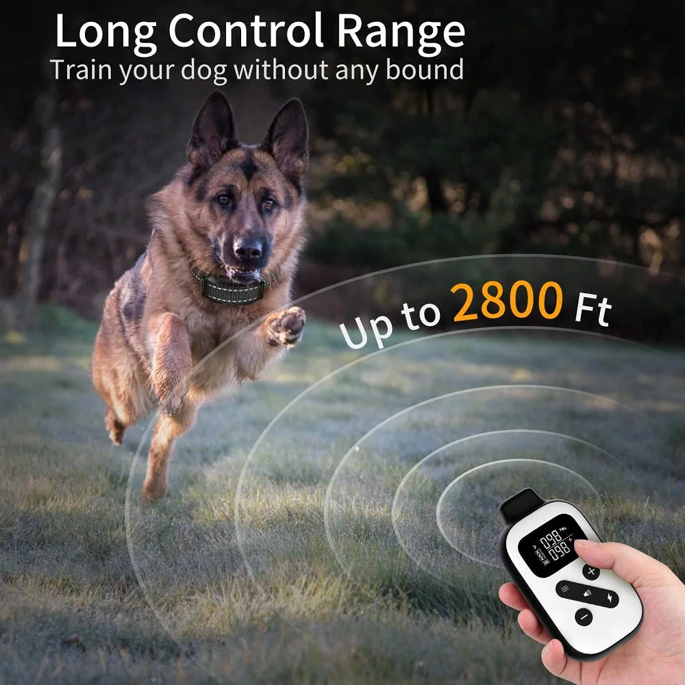 PetJoy Dog Training Collar For 3 Dogs,Dog Shock Collar With Remote,3600Ft Range Training and Auto Anti Bark Collar,3 Modes-Beep,Vibration& Shock,IPX7 Waterproof