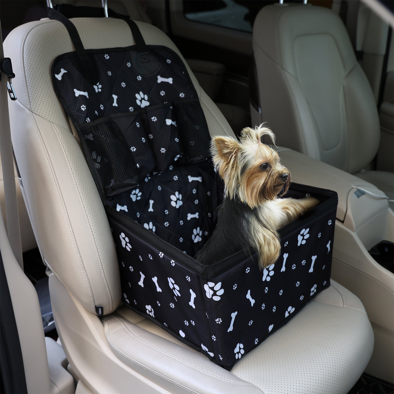 Small Dog Car Seat，Dog Car Seat Cover for Front Seat，Cushion for Medium Dogs Under 35lbs，Robust and Safe Foldable Pet CarSeat with Waterproof Fabric，Robust and Safe
