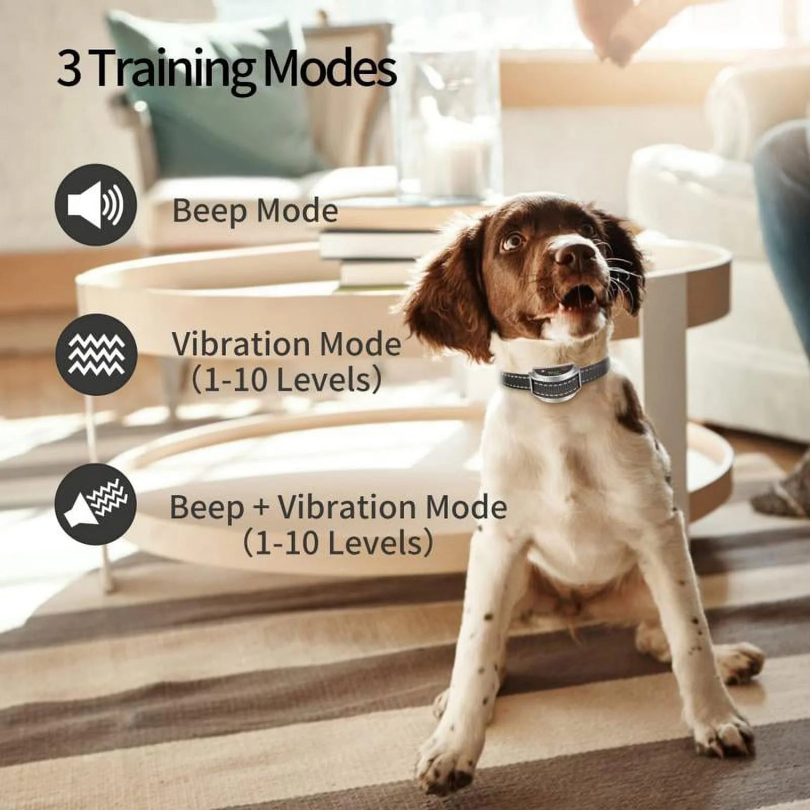 PetJoy Vibrating Dog Collar, No Shock Dog Training Collar 2 Dogs, Deaf Dog Collars w/2 Receivers, Rechargeable & Waterproof, Up to 1600Ft Remote Range