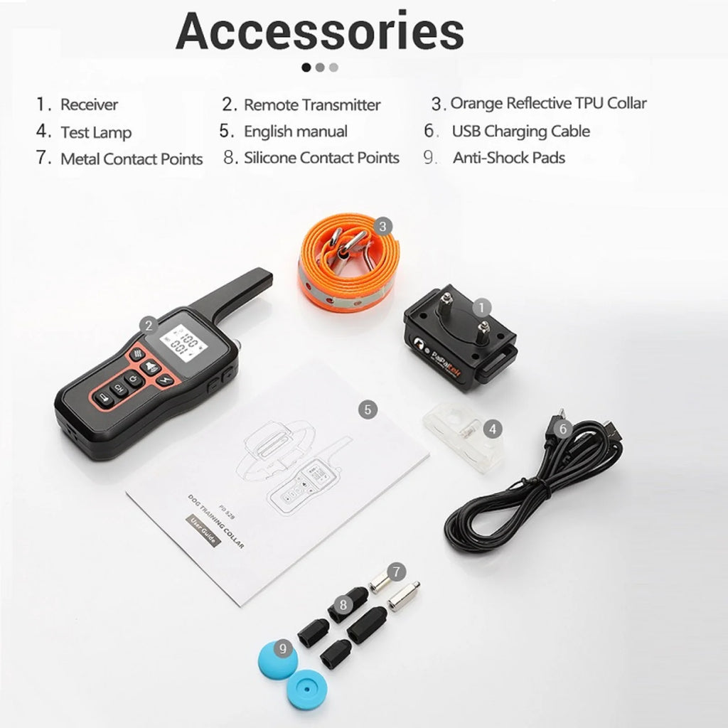 Petjoy Dog Shock Collar for Large Medium Small Dogs,3300FT Range Dog Training Collar, Dog Bark Collar with Remote,3 Modes-Beep,Vibration&Shock,IPX7 Waterproof, Rechargeable Electronic Dog Collar