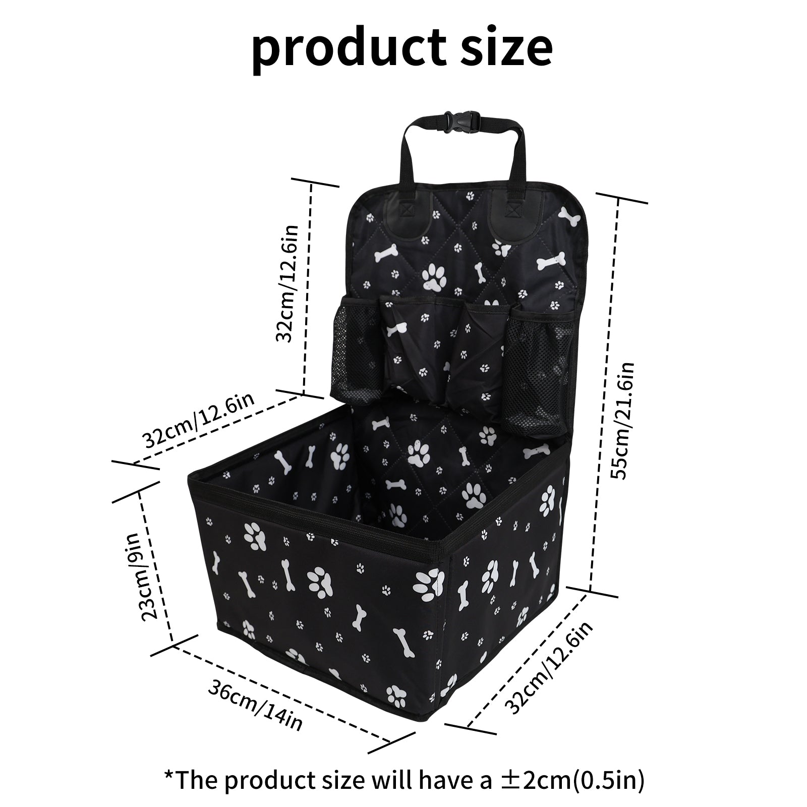 Small Dog Car Seat，Dog Car Seat Cover for Front Seat，Cushion for Medium Dogs Under 35lbs，Robust and Safe Foldable Pet CarSeat with Waterproof Fabric，Robust and Safe