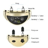 Petjoy Dog Bark Collar,Shock Anti Bark Collar with Beep & Shock,5 Levels,for Dogs 5-120lbs,Waterproof,Gold