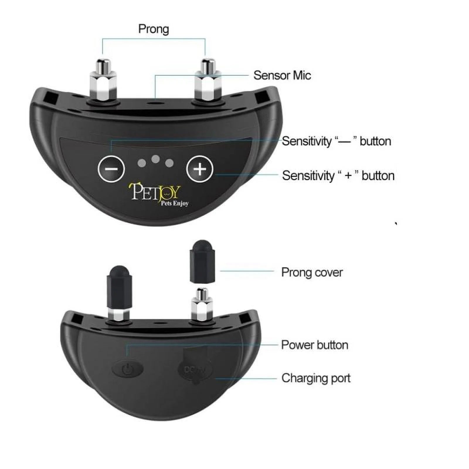 PetJoy Automatic Bark Collar for 3 Dogs,Bark Shock Collar,Anti Barking Collar with Beep&Shock,Bark Collar Adjustable Sensitivity for All Breeds of Dogs