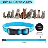 Petjoy Cat Shock Collar, Beep, Vibration and Shock 3 Modes to Auto Stop Meowing, Lightest Safe Shock Collar for Small Cats 5-15lbs & Medium Large Cats, Waterproof & Rechargeable