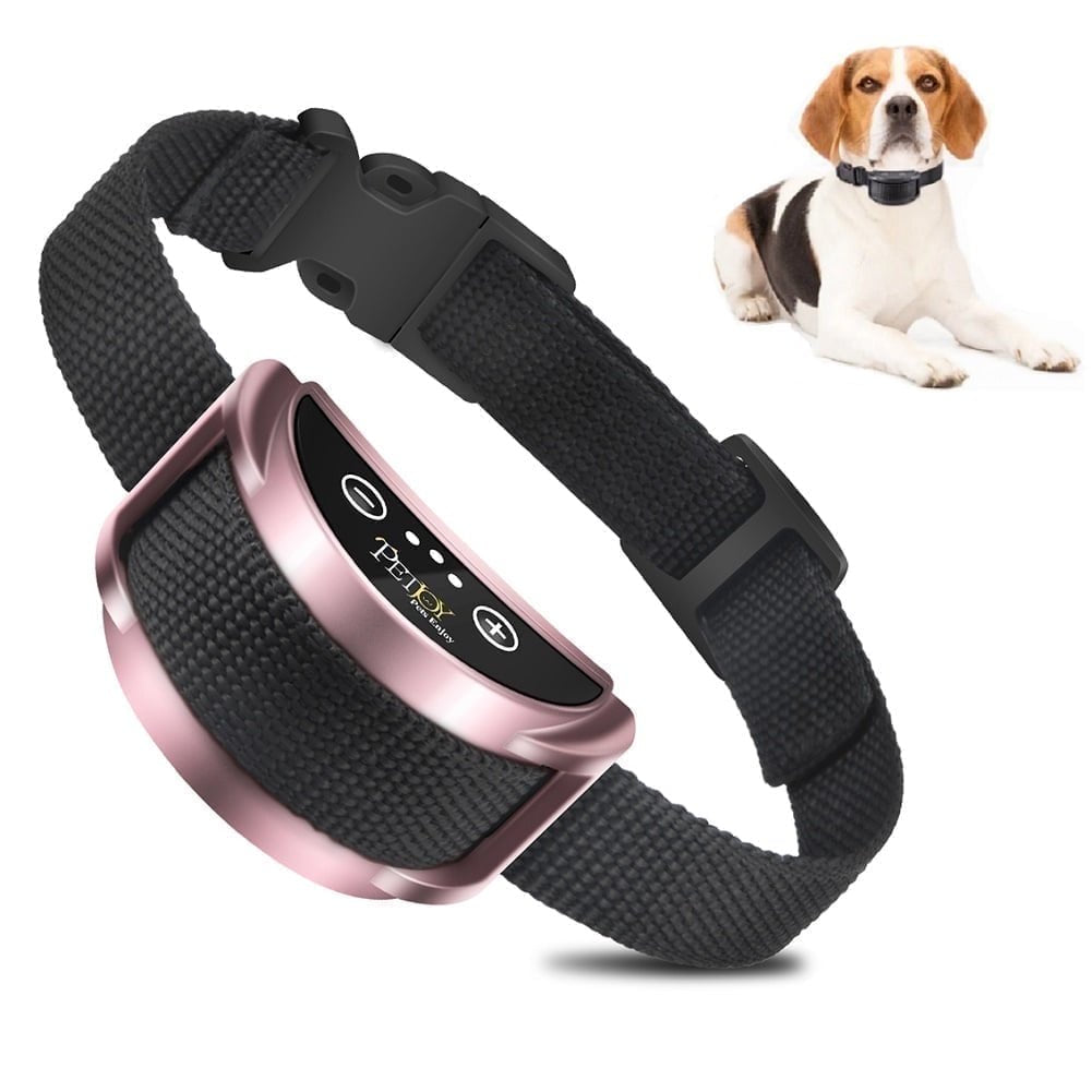 Petjoy Dog Bark Collar,Shock Anti Bark Collar with Beep & Shock,5 Levels,for Dogs 5-120lbs,Waterproof,Pink