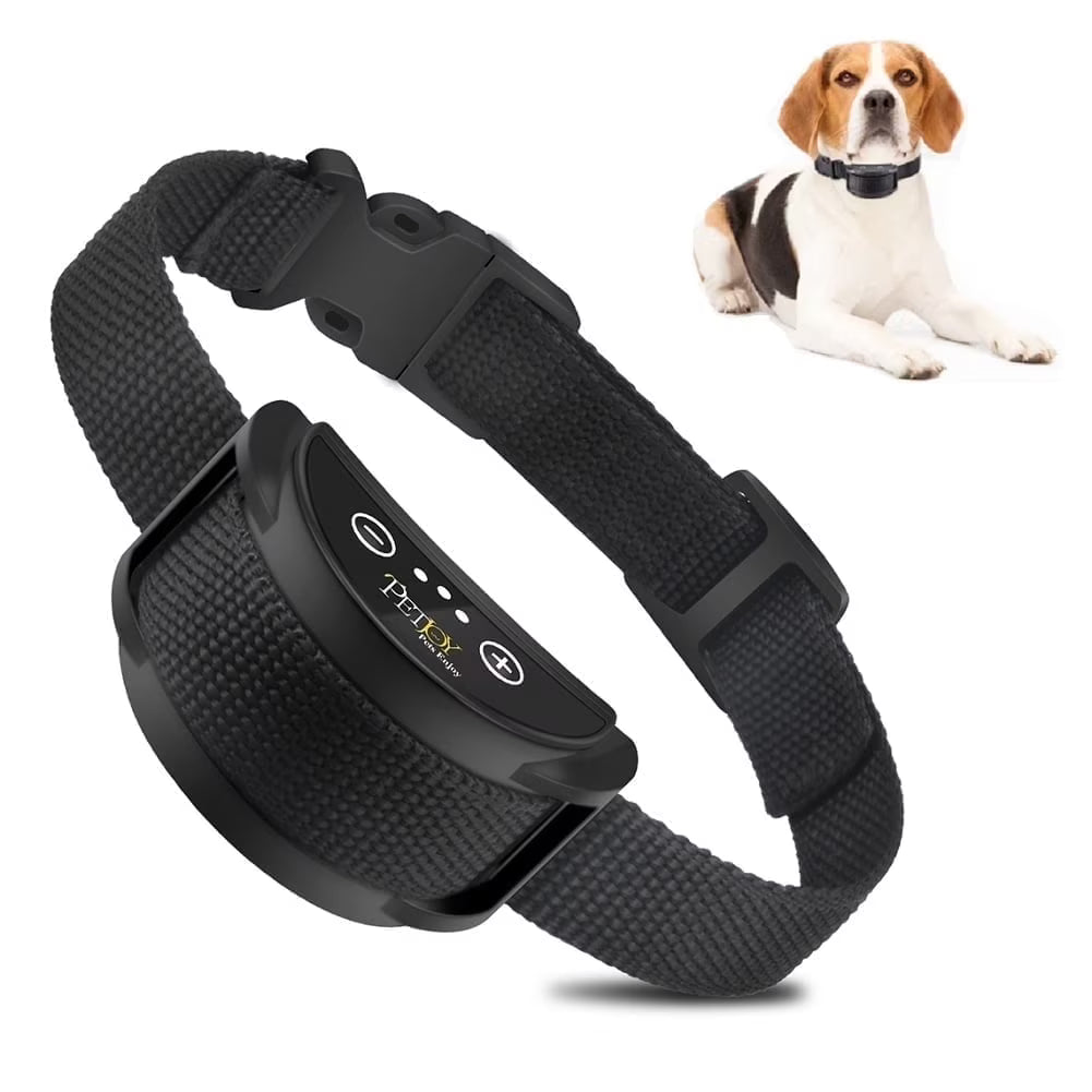 Petjoy Dog Bark Collar,Shock Anti Bark Collar with Beep & Shock,5 Levels,for Dogs 5-120lbs,Waterproof,Black