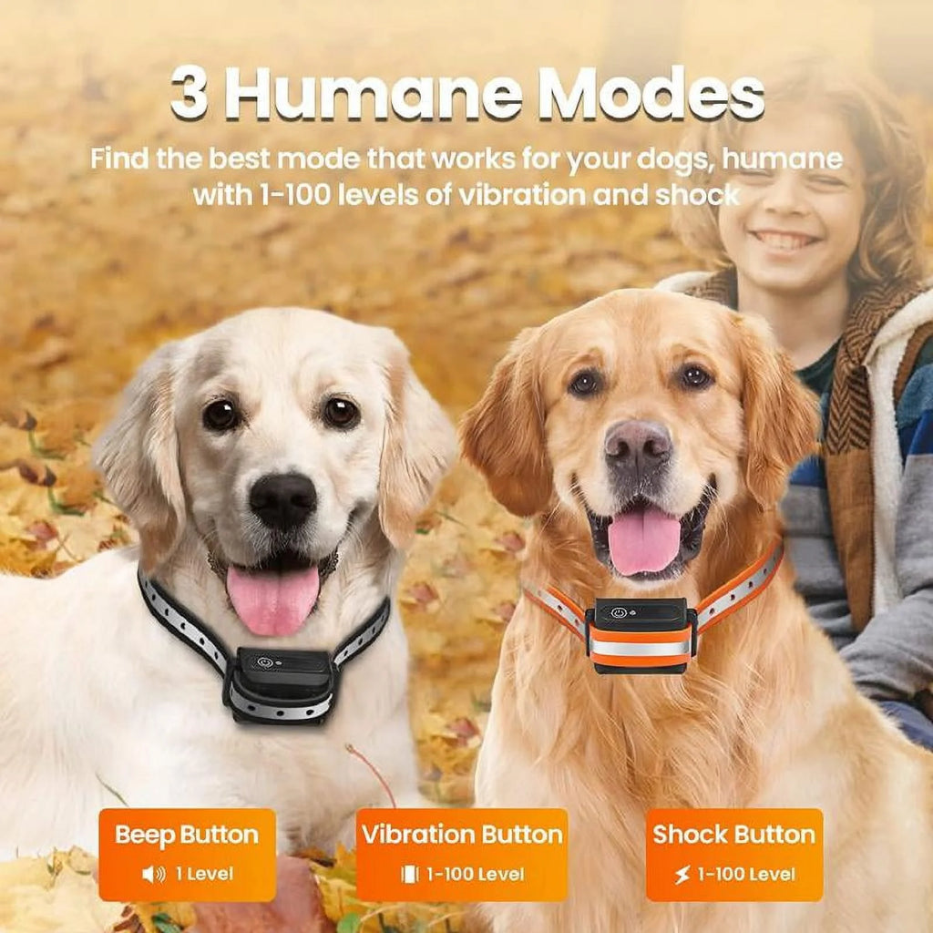 Petjoy 2-IN-1 Remote Dog Training Collar,Electronic Dog Collar,Shock Collar for Large Medium Small Dog，3 Safe Modes with Beep,Vibration&Shock,IPX7,3300FT.